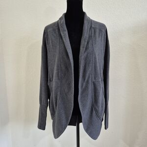Eddie Bauer Charcoal Open-Front Cardigan